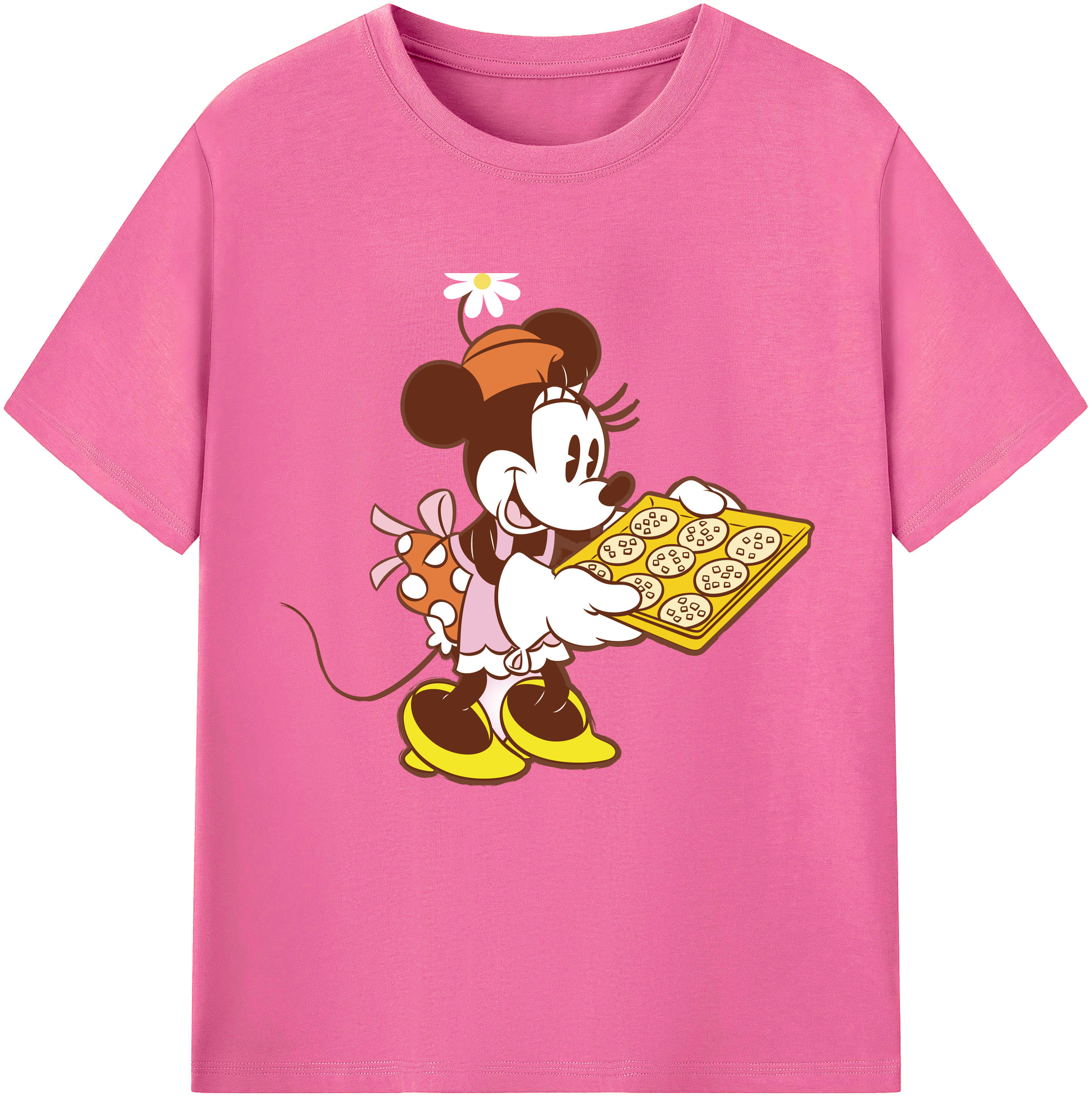 （画像用） ミッキーマウス Mickey Mouse レディースカジュアルプリントTシャツ（綿100％）